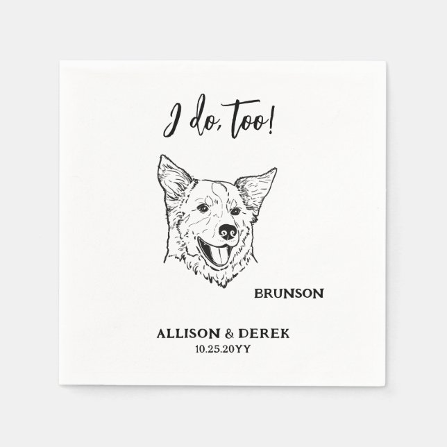 Serviette En Papier Je fais Trop Personnalisé Dessin Chien Nom de l'an (Devant)