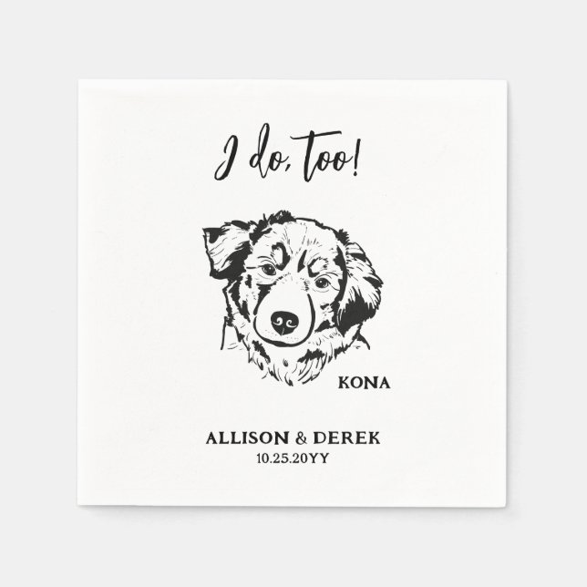 Serviette En Papier Je fais Trop Personnalisé Dessin Chien Nom de l'an (Devant)