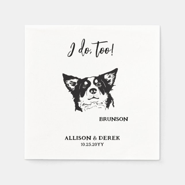 Serviette En Papier Je fais Trop Personnalisé Dessin Chien Nom de l'an (Devant)