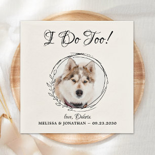 Serviette En Papier Je fais trop Personnalisé Mariage photo chien anim