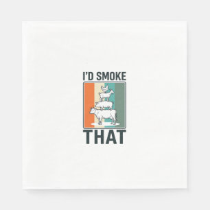 Serviette En Papier Je fumerais ce design d'animaux de ferme BBQ vinta