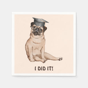 Serviette En Papier Je L'Ai Fait Diplômé Mignonne Chien Illustration