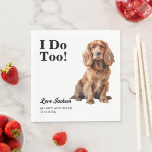 Serviette En Papier Je le fais aussi ! Photo de mariage de chien Cocke