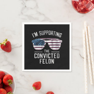 Serviette En Papier Je soutiens le féon condamné Pro Trump 2024