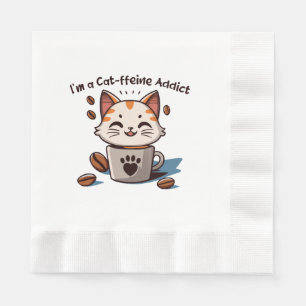Serviette En Papier Je suis accro à la Cat-fféine