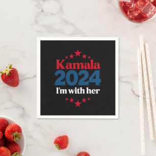 Serviette En Papier Je suis avec elle Kamala Votez pour 2024 Président