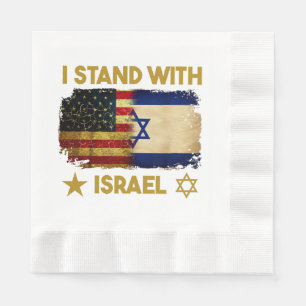 Serviette En Papier Je suis avec Israël T-shirt Je suis avec Israël Am