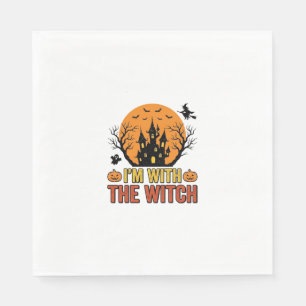 Serviette En Papier Je Suis Avec La Sorcière Design De Château Hallowe