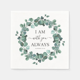 Serviette En Papier Je Suis Avec Vous Toujours Chrétien Verse Eucalypt