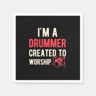 Serviette En Papier Je Suis Drummer Créé Pour Adorer