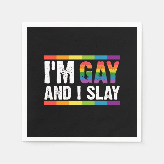Serviette En Papier Je suis Gay et je suis Gay pride LGBTQ (Devant)