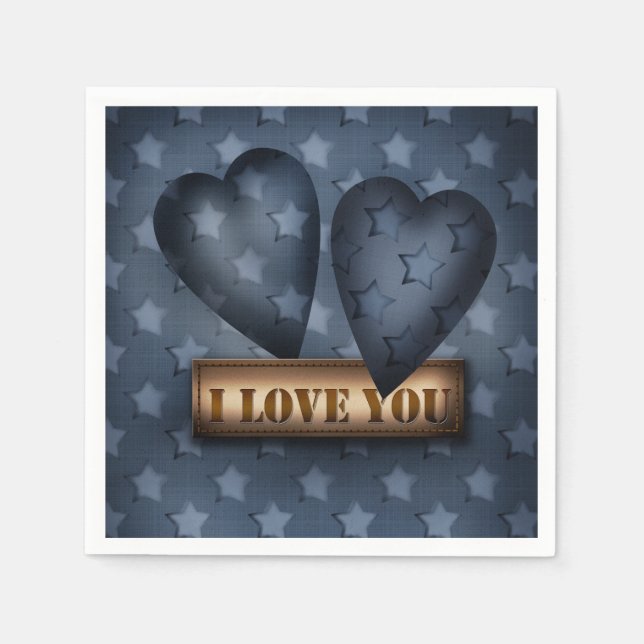 Serviette En Papier Je t'aime (Devant)