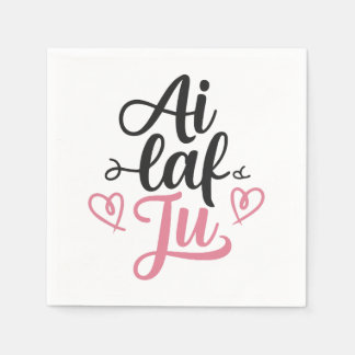 Serviette En Papier je t'aime