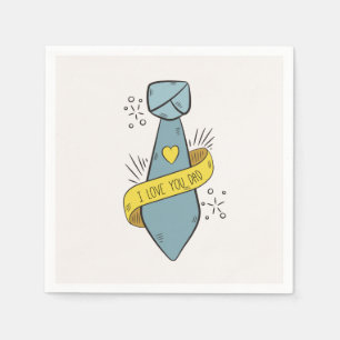 Serviette En Papier Je t'aime Fête des pères papa Napkin