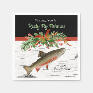 Serviette En Papier Je vous souhaite des poissons de volée, des truite