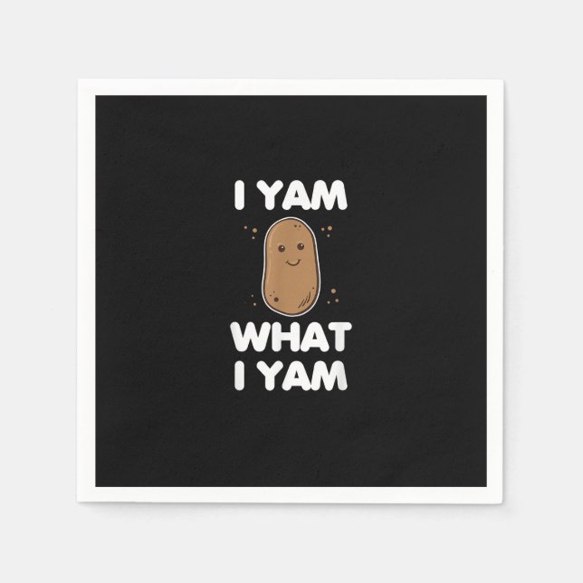 Serviette En Papier Je Yam Ce Que Je Yam Funny Thanksgiving (Devant)