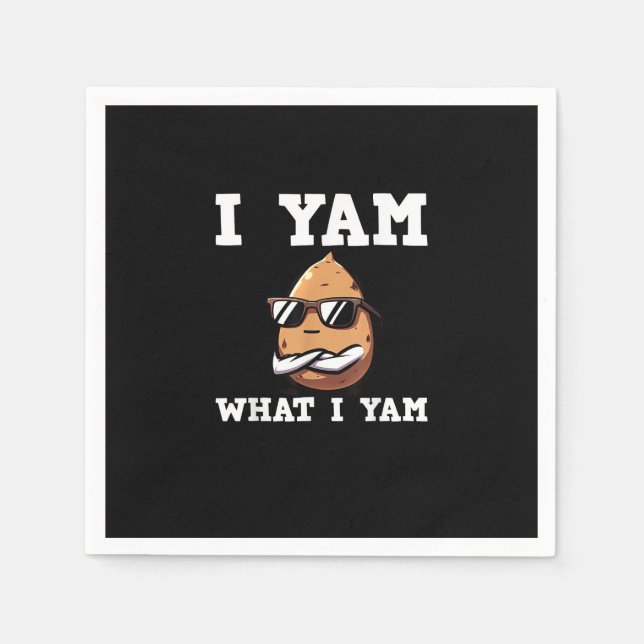 Serviette En Papier Je Yam Ce Que Je Yam Humour V-Neck (Devant)
