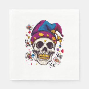 Serviette En Papier Jester Trickster Skull