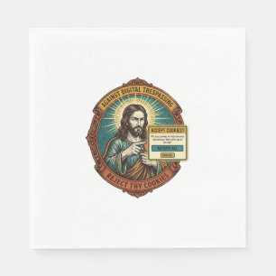 Serviette En Papier Jésus Agacant Accepter les Cookies Pop Up Internet