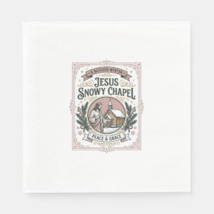 Serviette En Papier Jésus Chapelle enneigée Jésus Chapelle enneigée Fo