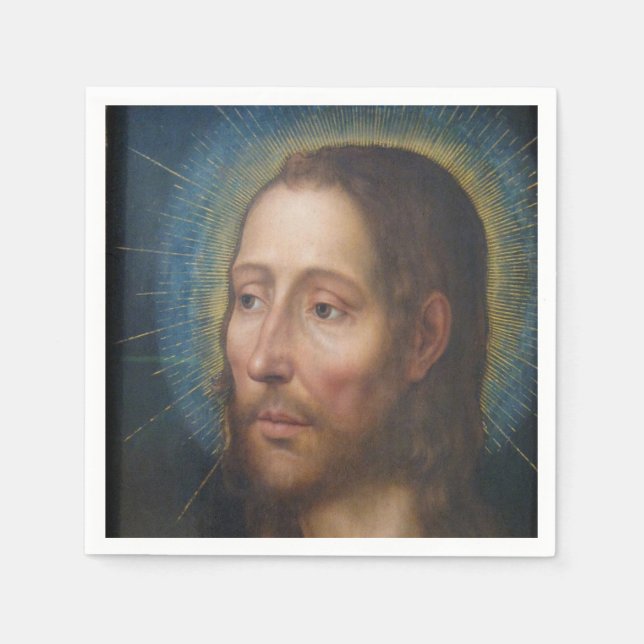 Serviette En Papier Jésus Christ avec un Halo d'or (Devant)