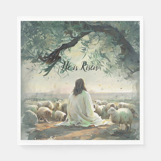 Serviette En Papier Jesus Christ Religious Easter Catholic  (Devant)