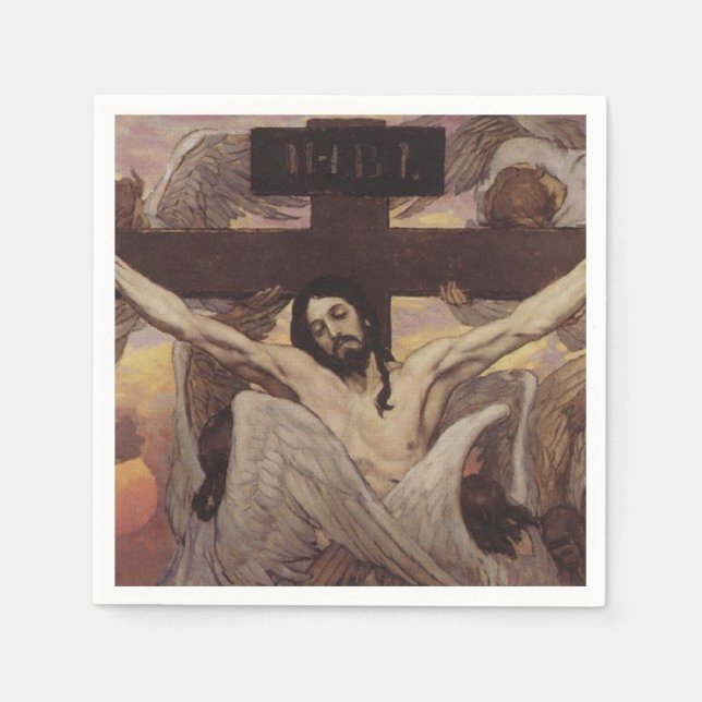 Serviette En Papier Jésus-Christ sur la croix (Devant)