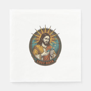 Serviette En Papier Jésus Écrasé Clé USB Perte de Données Humour_1