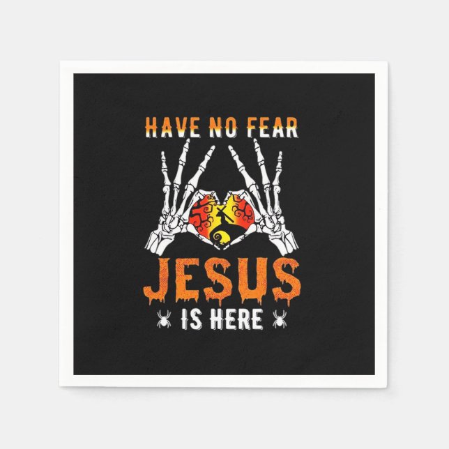 Serviette En Papier Jésus Est Coeur Squelette Main (Devant)