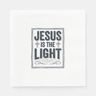 Serviette En Papier Jésus Est La Lumière Vintage Chemise Chrétienne