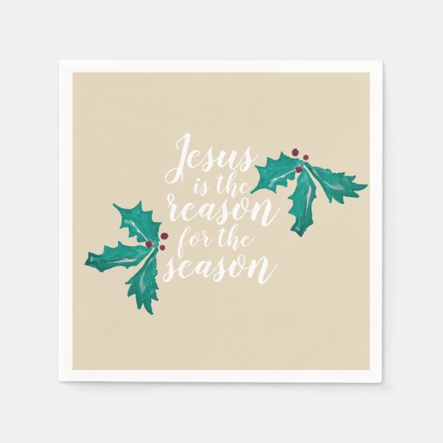 Serviette En Papier Jésus est la raison de la saison Noël (Devant)