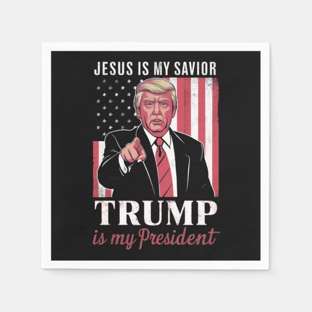 Serviette En Papier Jésus Est Mon Sauveur Trump Est Mon Élection À La  (Devant)