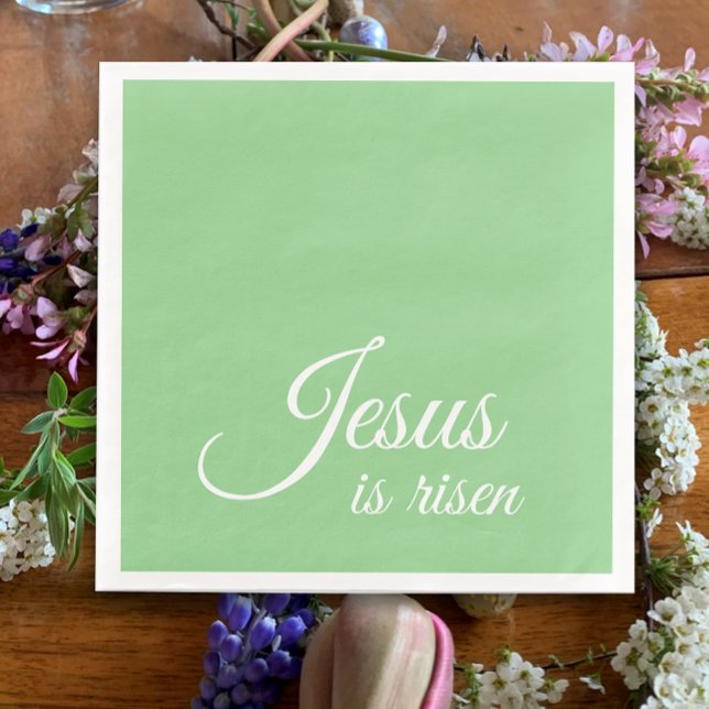 Serviette En Papier Jésus est ressuscité | Élégant Pâques chrétiennes  (Créateur téléchargé)