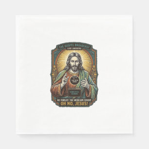Serviette En Papier Jésus Fond Écran Noir Couverture Webcam Virtuelle