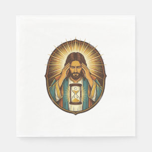 Serviette En Papier Jésus impatient Chargement Sablier Internet Lent T