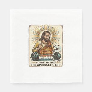 Serviette En Papier Jésus laissant tomber lourdement un haltère bruyam