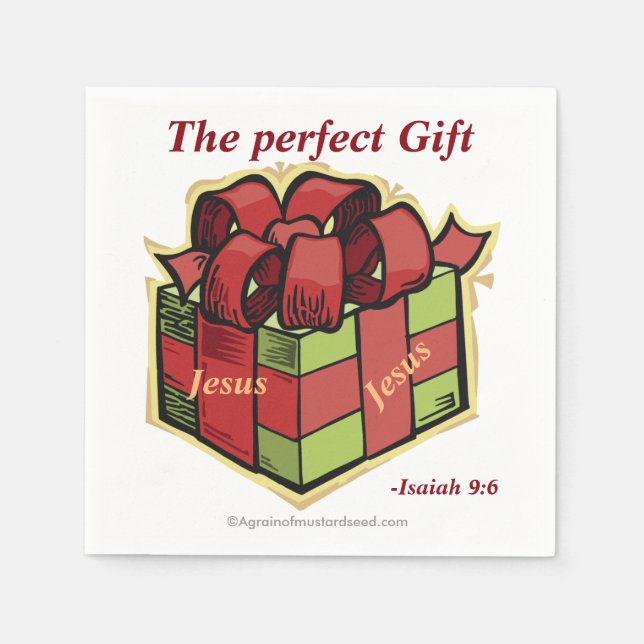 Serviette En Papier Jésus Le cadeau parfait Noël (Devant)