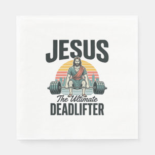 Serviette En Papier Jésus l'haltérophile ultime vintage