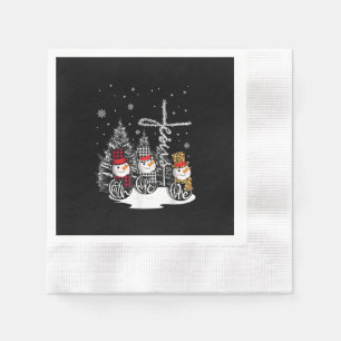 Serviette En Papier Jésus Love   Jésus Faith Hope Love Snowman