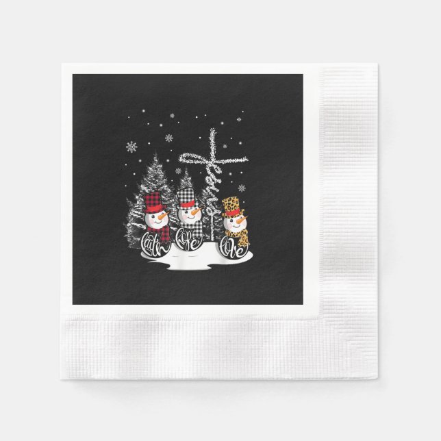 Serviette En Papier Jésus Love | Jésus Faith Hope Love Snowman (Devant)
