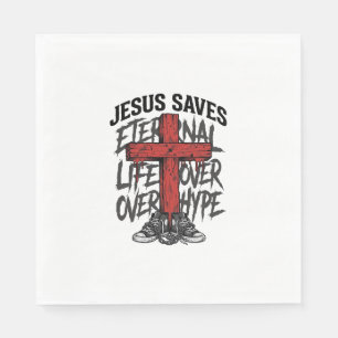 Serviette En Papier Jésus Sauve Croix Vintage Vêtement de Rue Chrétien