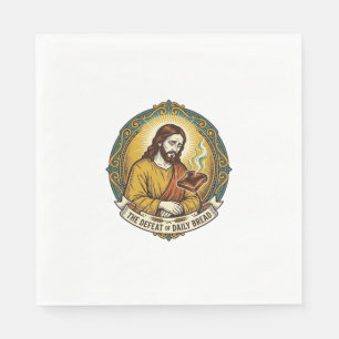 Serviette En Papier Jésus vaincu fumant du pain grillé brûlé petit-déj