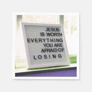 Serviette En Papier Jésus vaut tout Signe chrétien