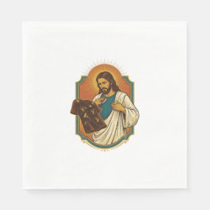 Serviette En Papier Jésus Vêtements De Sport Noirs Couverts De Craie D