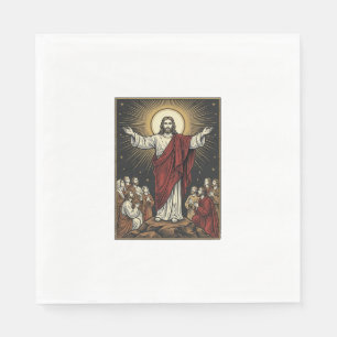 Serviette En Papier Jésus vintage gloire radieuse gravure chrétienne D