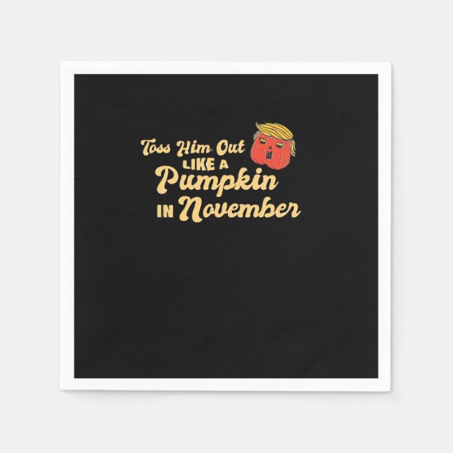 Serviette En Papier Jetez-Le Comme Un Citrouille Trumpkin Halloween El (Devant)