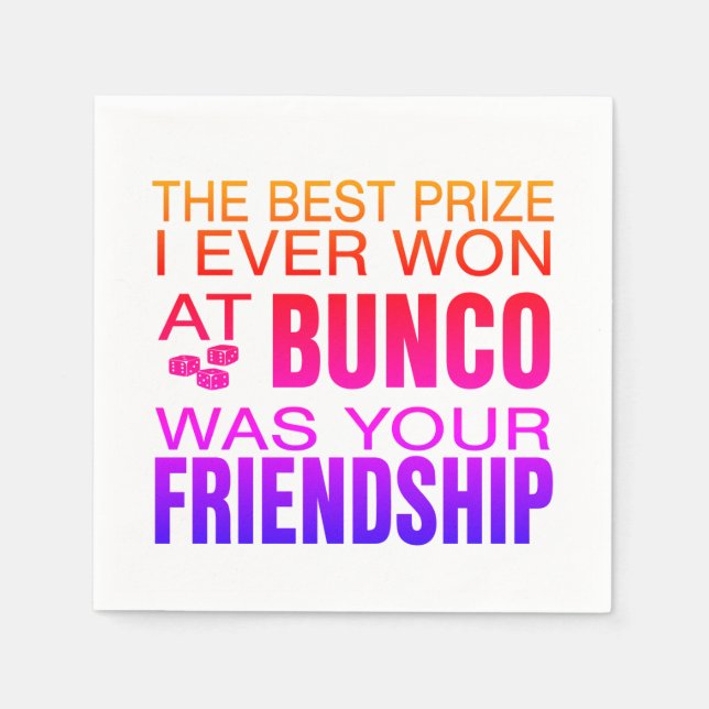 Serviette En Papier Jeu de Dice amusant Bunco de nuit (Devant)