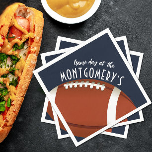 Serviette En Papier Jeu de football Jour Marine Bleu