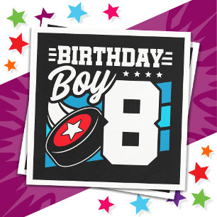 Serviette En Papier Jeu de Hockey 8 ans Thème 8 anniversaire Garçon