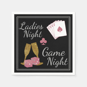 Serviette En Papier Jeu de nuit Dames Parties scintillant or et rose